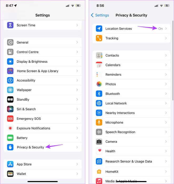 Open-Location-Services 12 طريقة لإصلاح مشكلة استنزاف البطارية في iOS 17 على iPhone