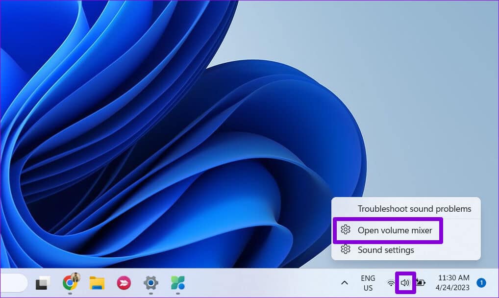 Open-Volume-Mixer-in-Windows-11 أفضل 6 إصلاحات لعدم عمل STEREO MIX على Windows