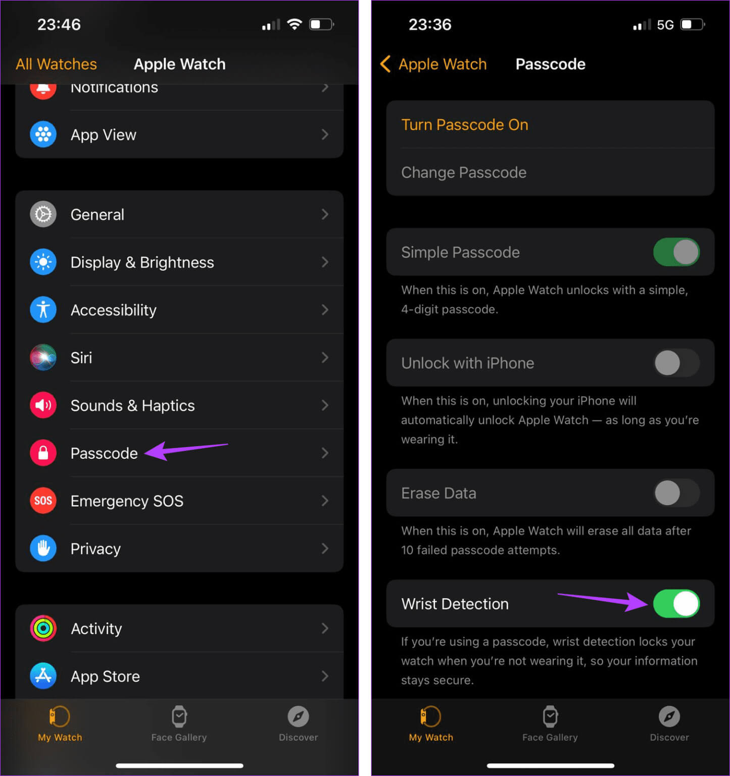 Open-Wrist-Detection-settings-1445x1536-1 كيفية تمكين أو تعطيل اكتشاف المعصم على Apple Watch