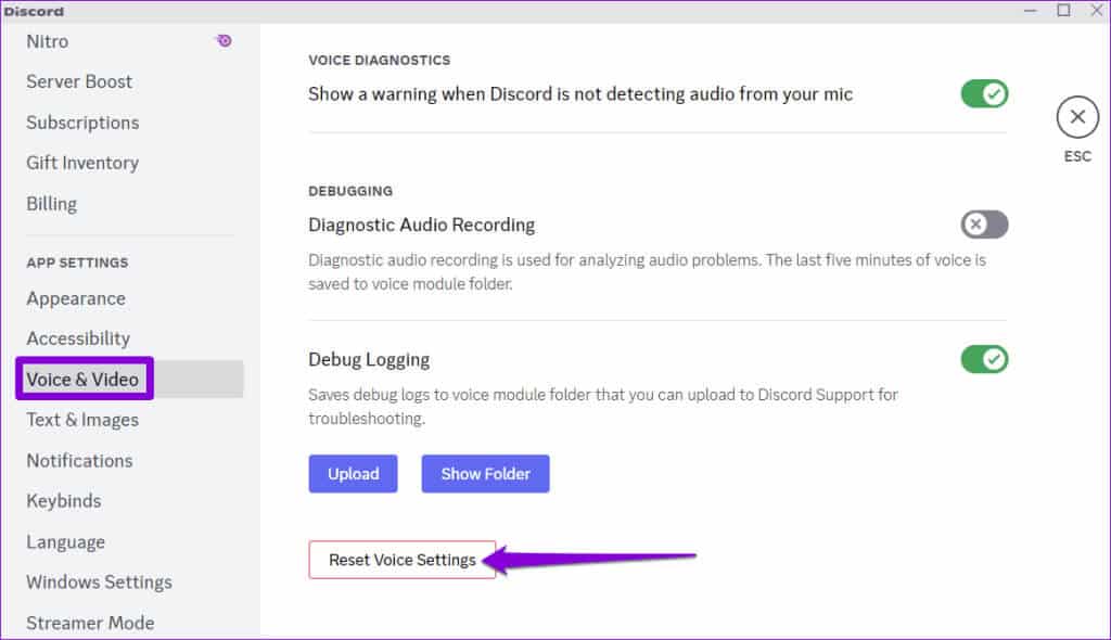 Reset-Voice-Settings-on-Discord-1024x590-2 8 طرق لإصلاح عدم وصول صوت Discord عبر سماعة الرأس