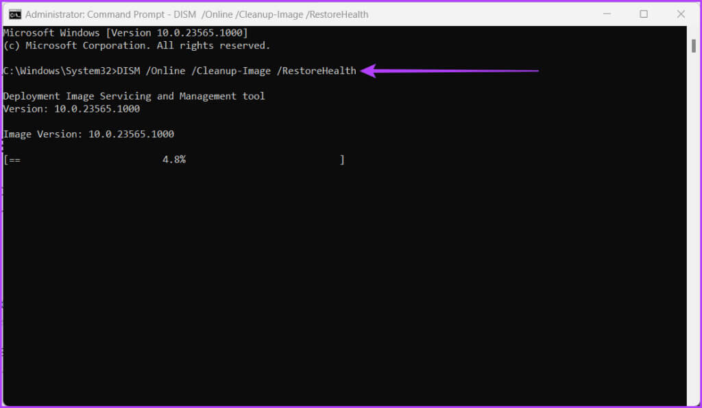 Run-the-command-DISM-Online-Cleanup-Image-RestoreHealth-1024x595-1 11 طريقة لإصلاح عدم عمل برنامج جدولة المهام على Windows