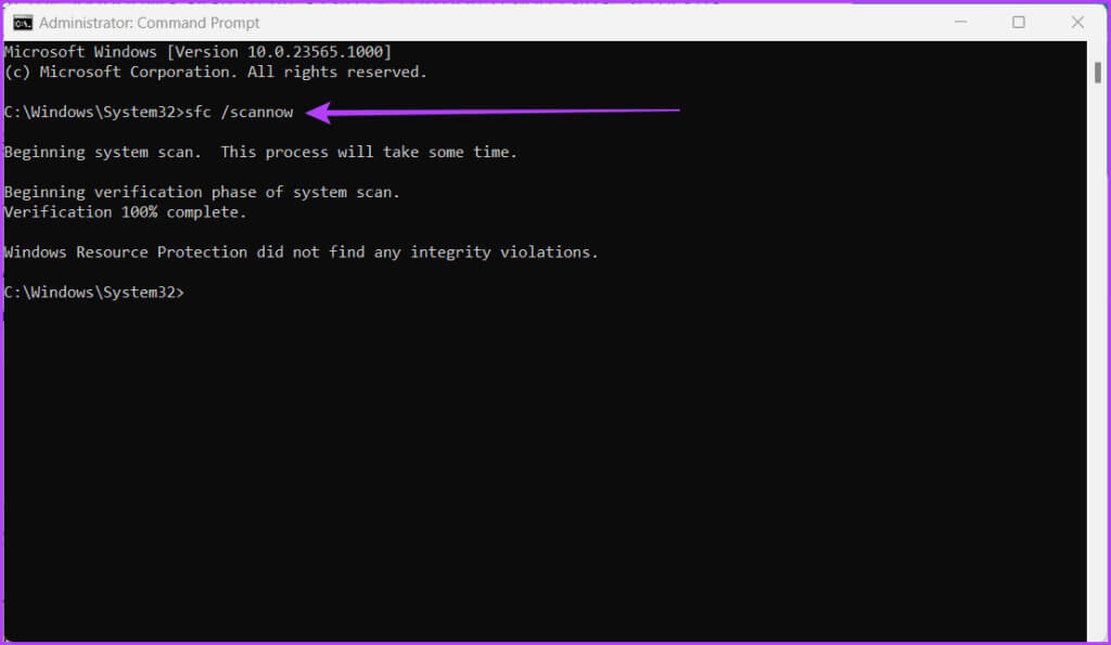 Run-the-command-sfc-scannow-1024x595-1 11 طريقة لإصلاح عدم عمل برنامج جدولة المهام على Windows