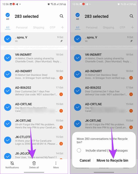 Samsung-Delete-All-Messages-813x1024-1 كيفية حذف رسائل نصية متعددة أو كلها على Android