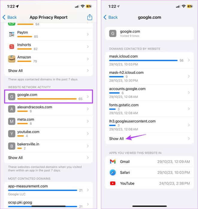 See-Website-Network-Activity-data ما هو تقرير خصوصية التطبيقات على iPhone وكيفية استخدامه