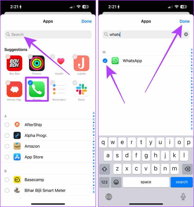 Select-Apps-to-Silence-in-Focus-Mode 5 طرق لكتم صوت المكالمات على iPhone