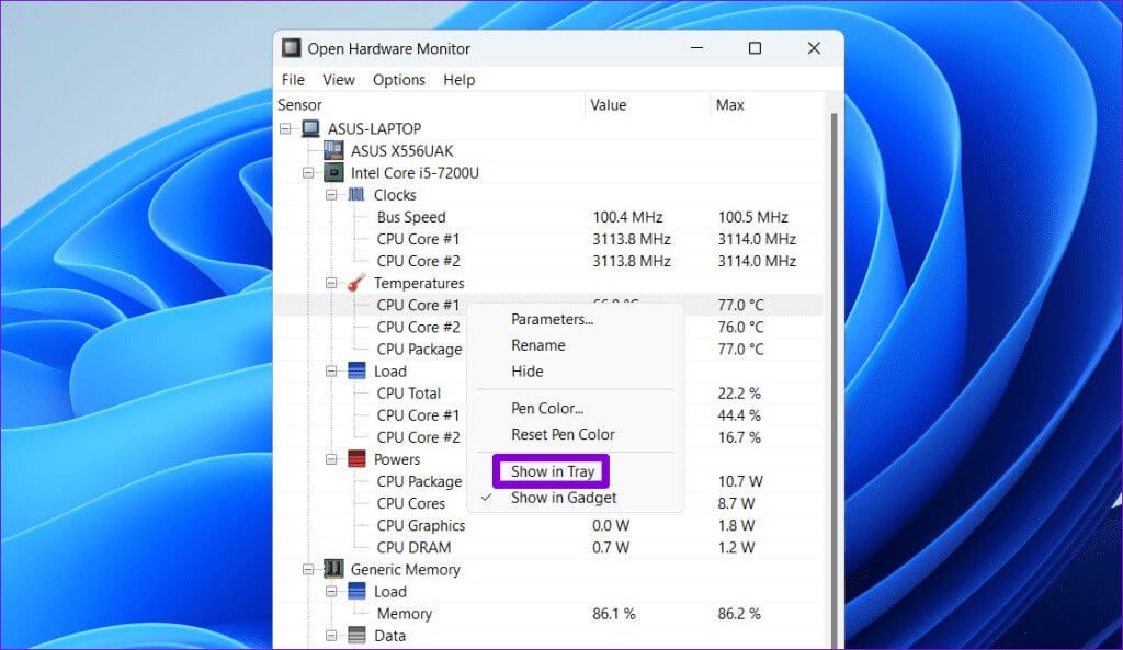Show-CPU-Temp-on-Taskbar-1024x593-1 كيفية عرض درجة حرارة وحدة المعالجة المركزية على Windows