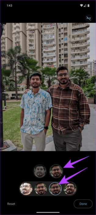Simply-select-an-option-from-the-row-of-faces-below-to-swap-the-expressions-to-it-460x1024-1 كيفية استخدام Best Take على Google Pixel 8 و8 Pro