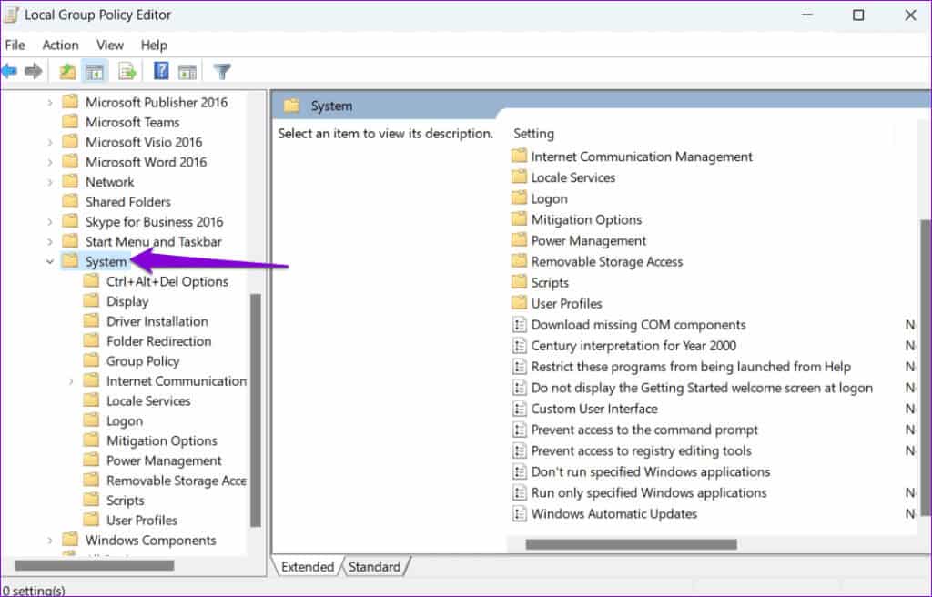 System-Folder-in-Group-Policy-Editor-1024x656-1 كيفية منع المستخدمين من تشغيل برامج معينة على Windows 11