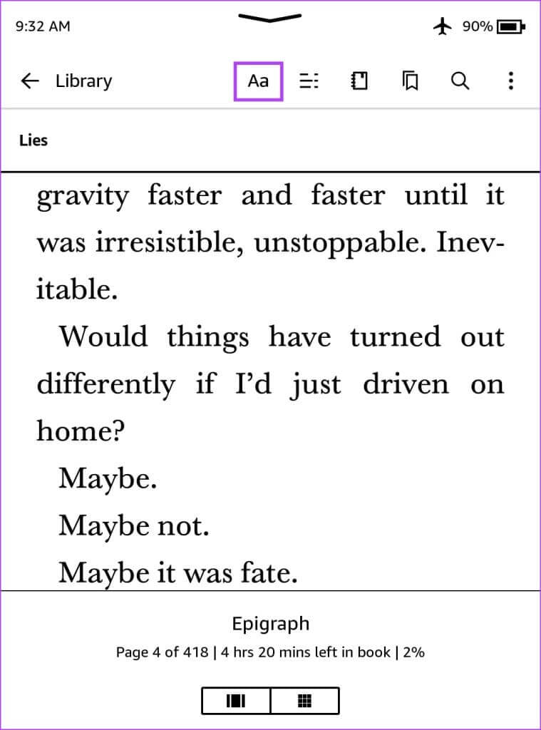 Tap-on-Aa-759x1024-1 كيفية تعطيل Word Wise على قارئ Kindle