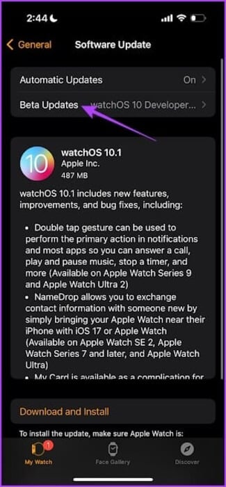 Tap-on-Beta-Updates-1 كيفية تحديث Apple Watch إلى أحدث إصدار من watchOS