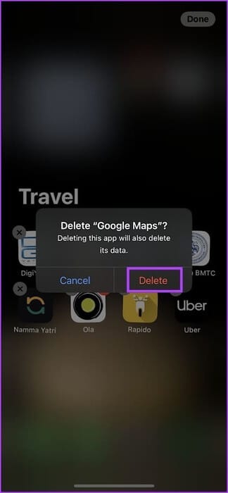 Tap-on-Delete-to-Confirm كيفية إصلاح مشكلة عدم تدوير Google Maps تلقائيًا على iPhone وAndroid