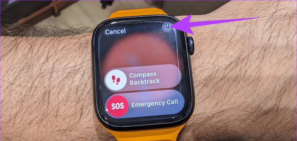 Tap-the-Power-icon-in-the-top-right-corner-1024x576-1 6 طرق لإصلاح عدم عمل إيماءة النقر المزدوج على Apple Watch