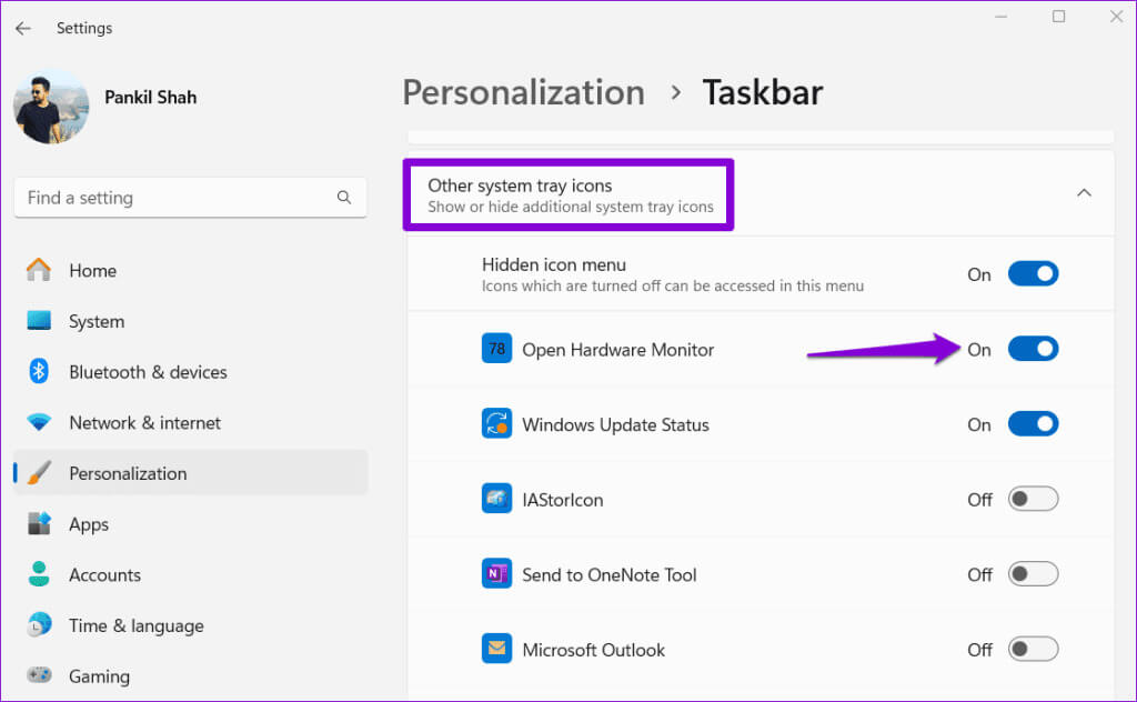 Taskbar-Settings-on-Windows-1-1024x632-1 كيفية عرض درجة حرارة وحدة المعالجة المركزية على Windows