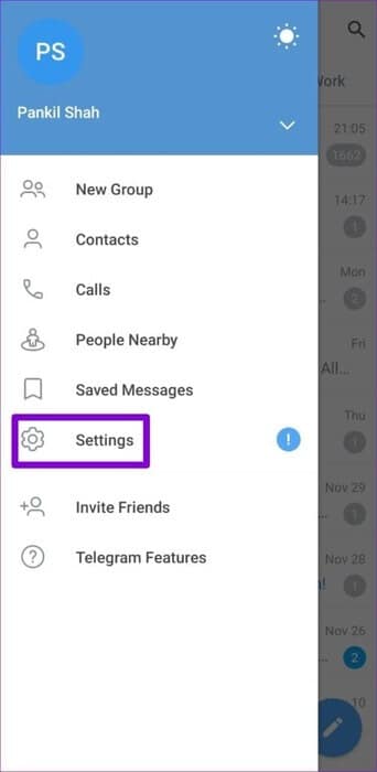 Telegram-Settings-on-Android-1-500x1024-1 كيفية استخدام تفاعلات الرسائل في Telegram على الهاتف المحمول وسطح المكتب