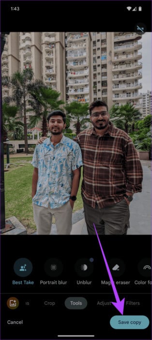 Then-tap-on-Save-copy-460x1024-1 كيفية استخدام Best Take على Google Pixel 8 و8 Pro