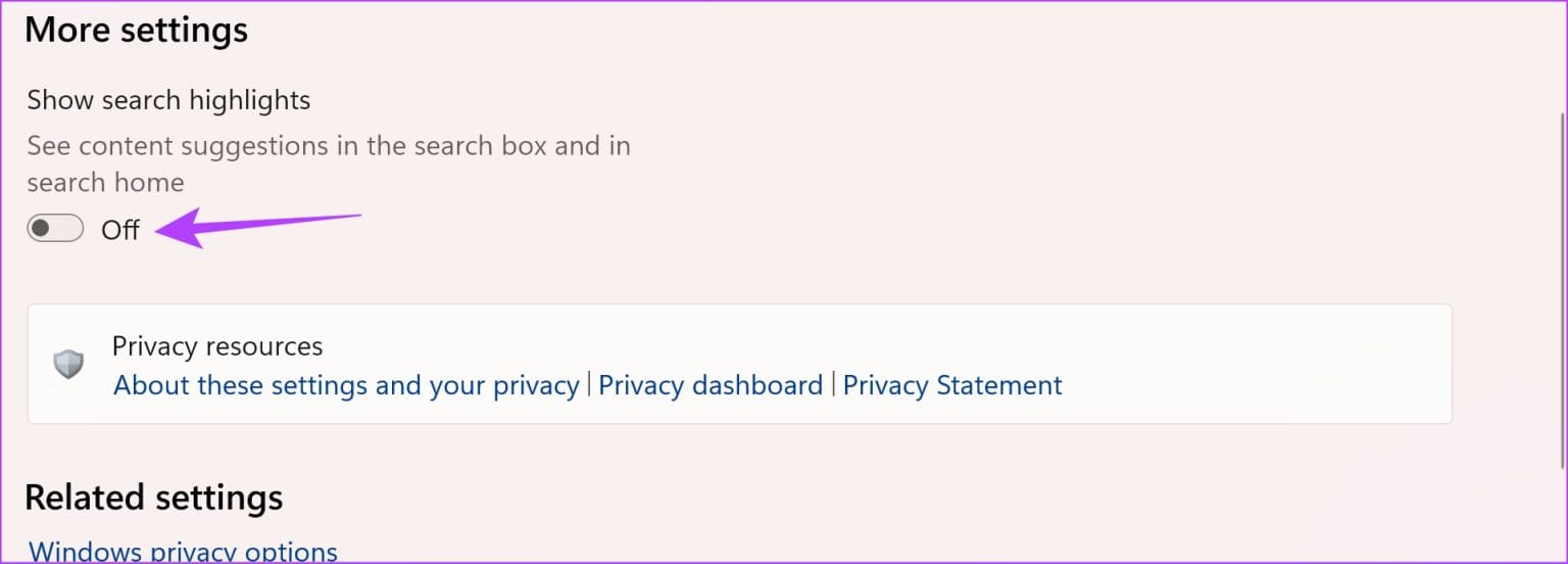 Turn-Off-Show-Search-Highlights-1536x552-1 5 طرق لإزالة Bing من Windows 11