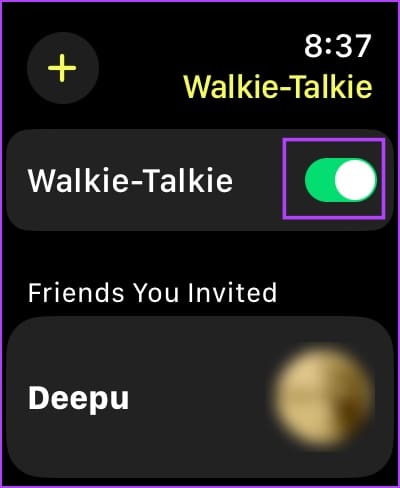 Turn-On-Toggle-for-Walkie-Talkie 8 طرق لإصلاح عدم عمل Walkie Talkie على Apple Watch