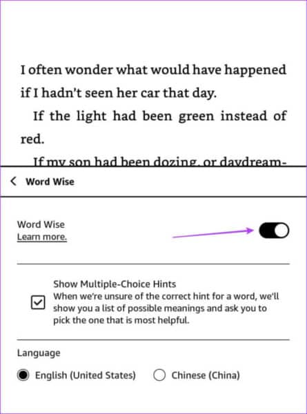 Turn-off-toggle-for-Word-Wise-e1701554642947 كيفية تعطيل Word Wise على قارئ Kindle
