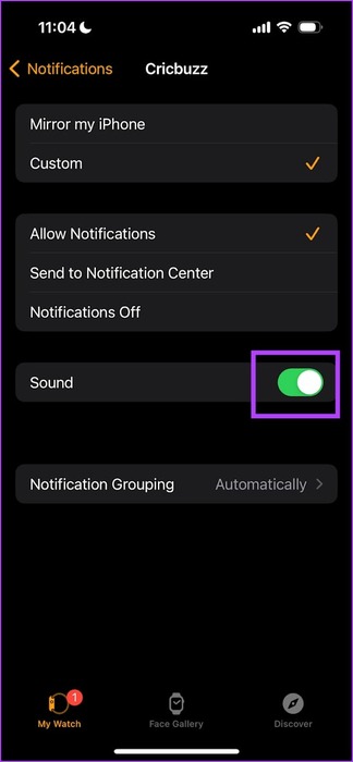 Turn-off-toggle-for-sound كيفية ضبط مستوى الصوت على Apple Watch