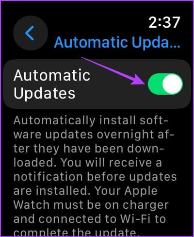 Turn-on-the-toggle-for-Automatic-Updates كيفية تحديث Apple Watch إلى أحدث إصدار من watchOS