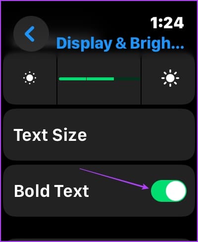 Turn-on-toggle-for-Bold-Text كيفية تغيير حجم الخط على Apple Watch