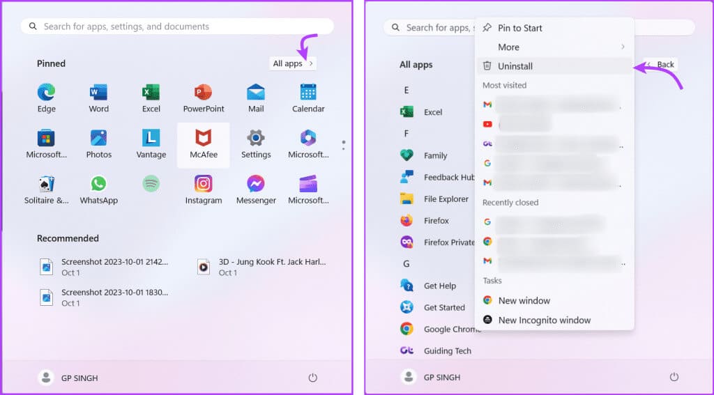Uninstall-app-on-Windows-1024x567-1 8 طرق لإصلاح عدم عمل النسخ واللصق في Chrome على Mac أو Windows