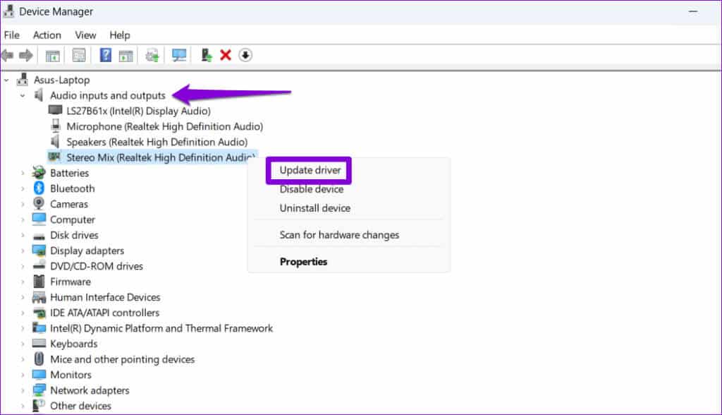 Update-Stereo-Mix-Driver-on-Windows-1024x588-1 أفضل 6 إصلاحات لعدم عمل STEREO MIX على Windows