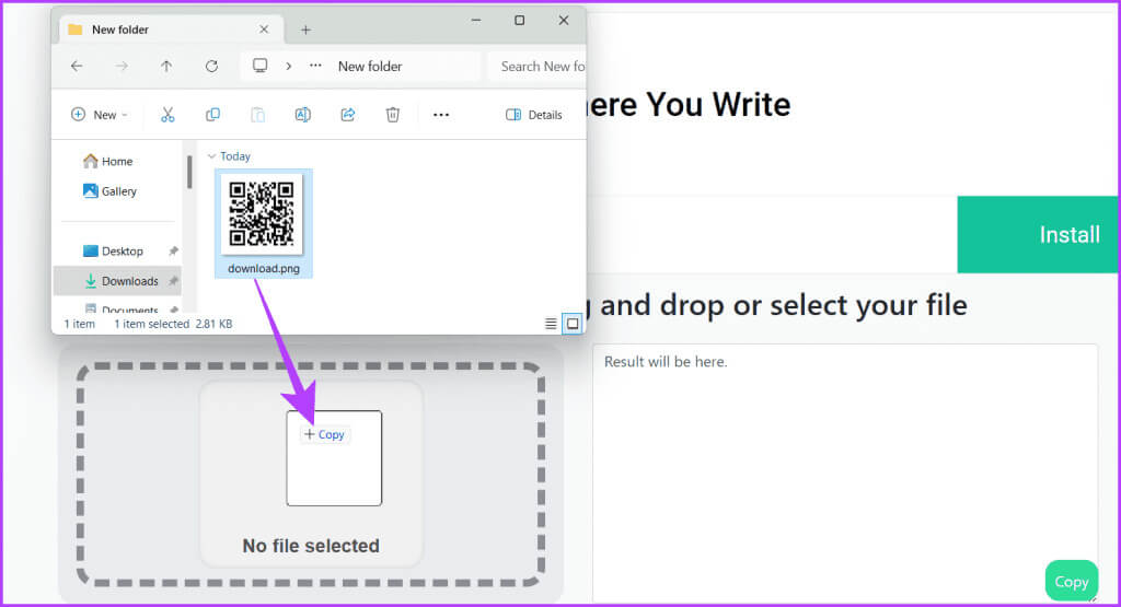 Upload-the-QR-code-image-and-view-the-result-next-to-it-1024x555-1 5 طرق لمسح رموز QR على جهاز كمبيوتر يعمل بنظام Windows