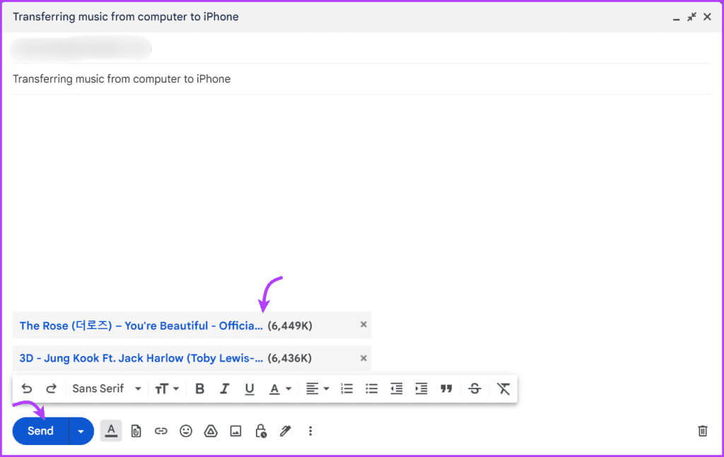 Use-Email-to-Transfer-Music-From-Windows-PC-To-iPhone-1-1024x647-1 كيفية نقل الموسيقى من الكمبيوتر إلى iPhone باستخدام أو بدون iTunes