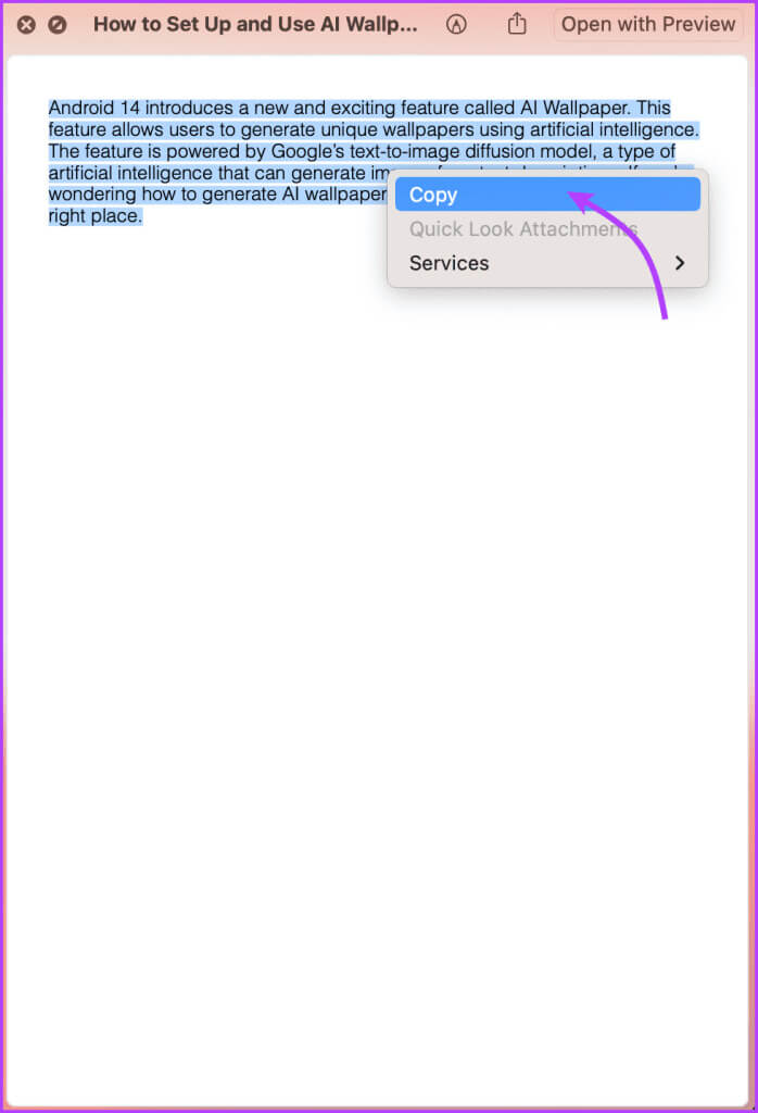 Use-print-to-copy-text-from-website-3-698x1024-1 8 طرق لإصلاح عدم عمل النسخ واللصق في Chrome على Mac أو Windows