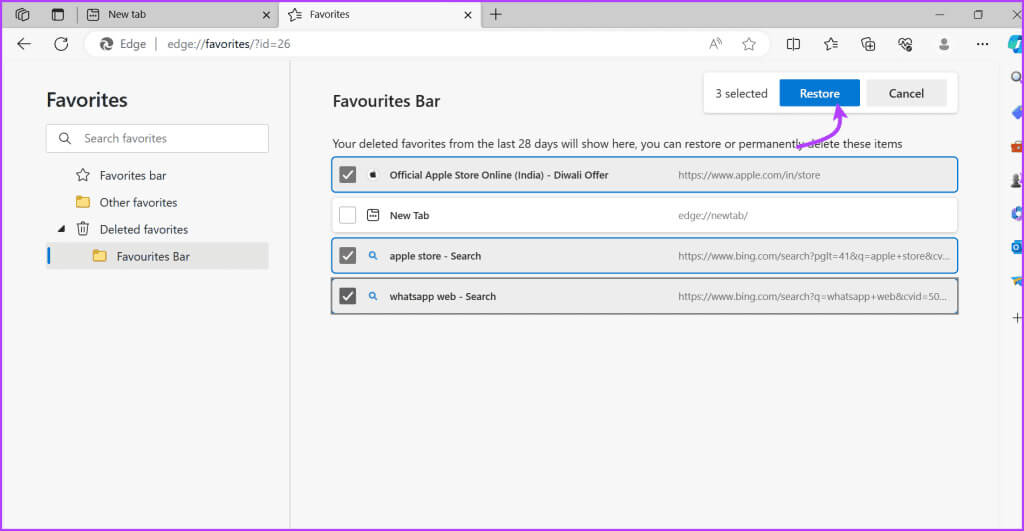 Use-the-Favorites-Recovery-Feature-2-1024x531-1 كيفية استرداد الإشارات المرجعية المحذوفة في Microsoft Edge