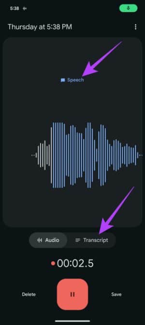 Use-the-Recorder-App-to-Transcribe-Audio-Recordings-2-460x1024-1-e1700645787979 8 أفضل نصائح وحيل Google Pixel 8 و 8 Pro
