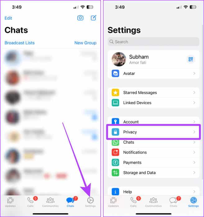 WhatsApp-Settings-iPhone 5 طرق لكتم صوت المكالمات على iPhone