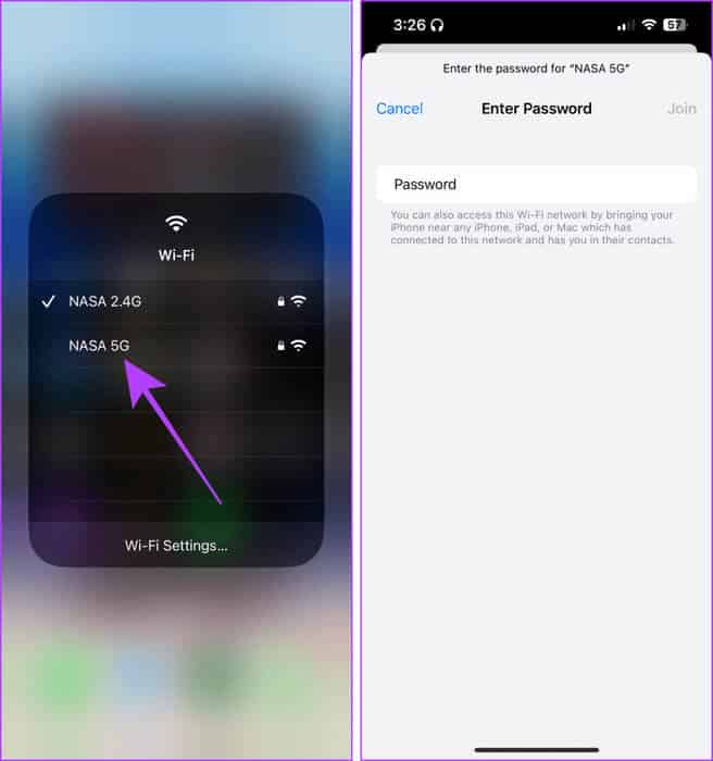 Wifi-Settings-Control-Centre-iPhone 3 طرق لمشاركة كلمات مرور Wi-Fi من Mac إلى iPhone والعكس