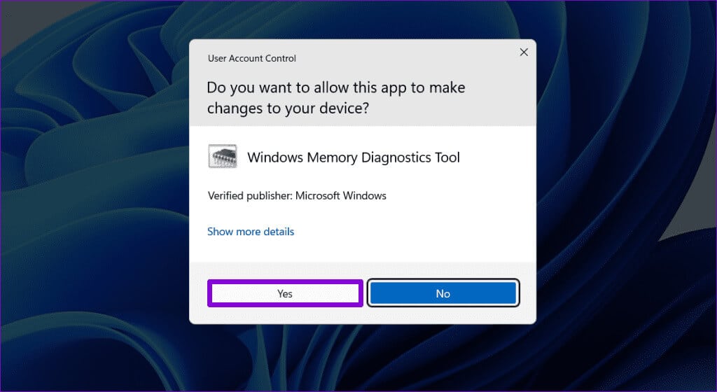 Windows-Memory-Tool-UAC-1024x560-1 أفضل 6 إصلاحات لخطأ DirectX "تعذر تخصيص ذاكرة كافية" على Windows