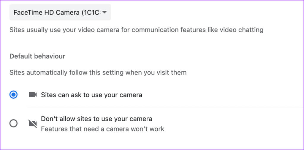 allow-sites-to-ask-permission-for-camera-chrome-browser-1024x505-1 أفضل 7 إصلاحات لعدم عمل FaceTime على Windows 11