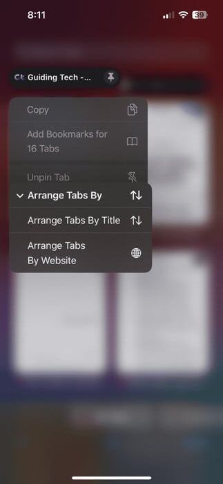 arrange-pinned-tabs-safari-iphone-473x1024-1 كيفية تثبيت علامات التبويب في Safari على iPhone وiPad وMac