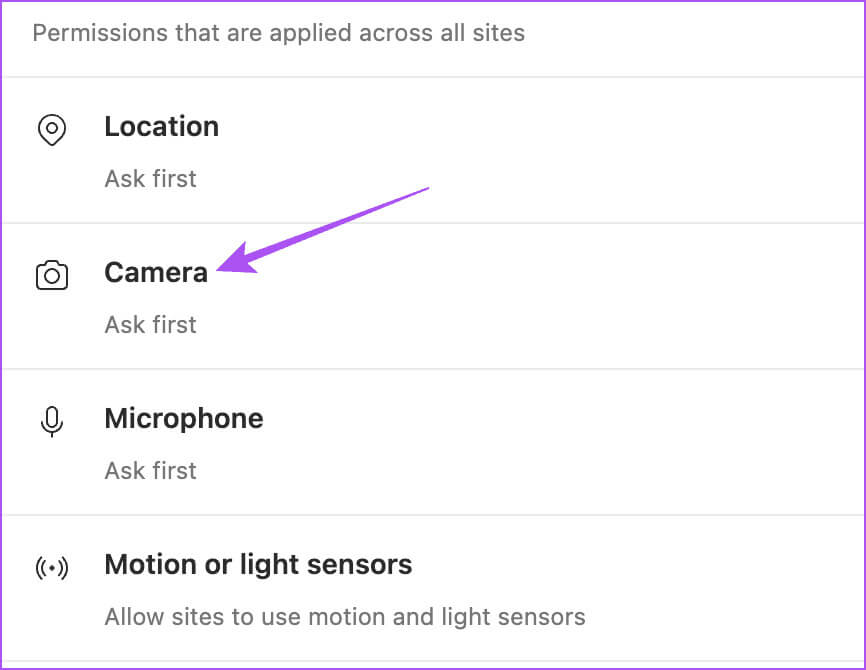 camera-permissions-edge-browser أفضل 7 إصلاحات لعدم عمل FaceTime على Windows 11
