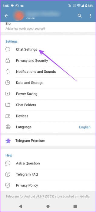 chat-settings-telegram-android-463x1024-1 كيفية استخدام تفاعلات الرسائل في Telegram على الهاتف المحمول وسطح المكتب