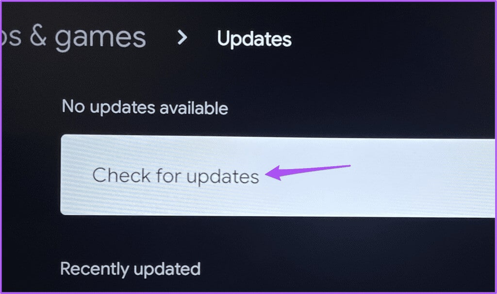 check-for-updates-updates-play-store-android-tv-1024x605-2 أفضل 7 إصلاحات لعدم عمل Crunchyroll على Android TV