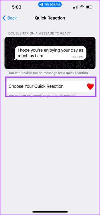 choose-your-quick-reaction-telegram-app-mobile-475x1024-1 كيفية استخدام تفاعلات الرسائل في Telegram على الهاتف المحمول وسطح المكتب