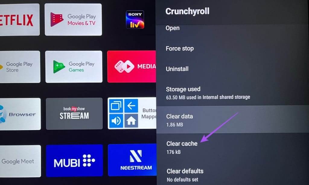 clear-cache-crunchyroll-android-tv-1024x613-1 أفضل 7 إصلاحات لعدم عمل Crunchyroll على Android TV