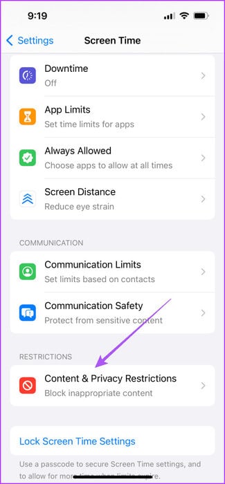 content-and-privacy-restrictions-iphone-475x1024-2 أفضل 8 إصلاحات لعدم عمل Apple Music في Google Maps على iPhone