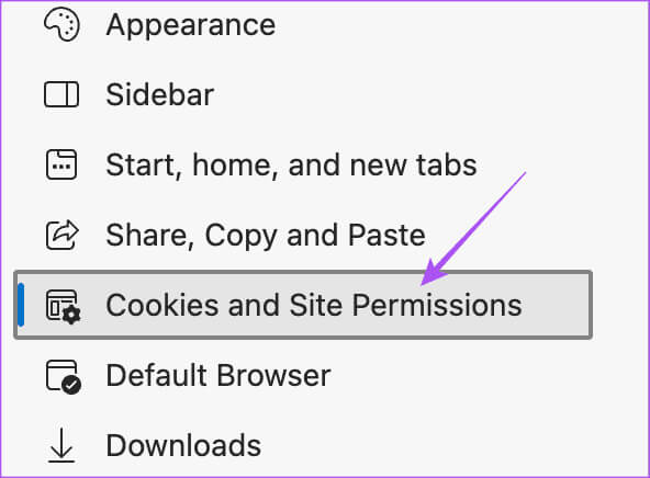 cookies-and-site-permissions-edge-browser أفضل 7 إصلاحات لعدم عمل FaceTime على Windows 11