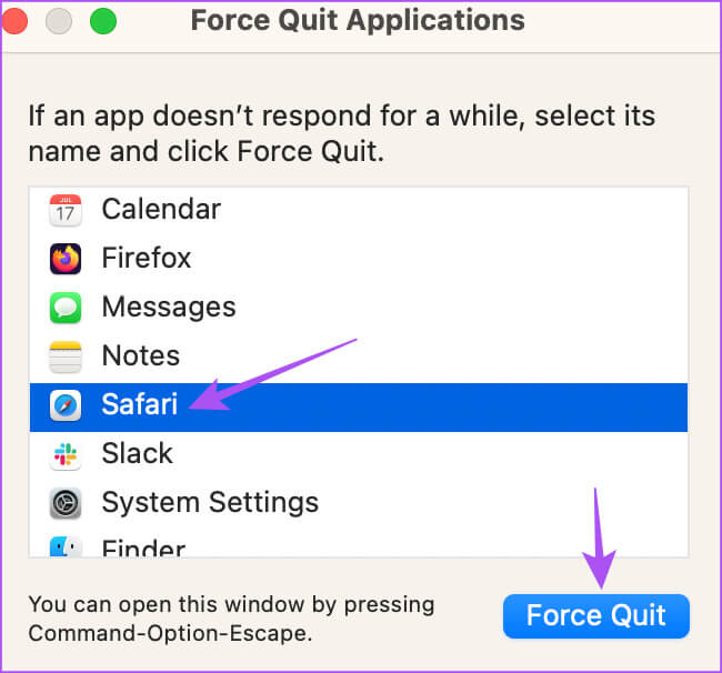 force-quit-safari-on-mac-1 كيفية تثبيت علامات التبويب في Safari على iPhone وiPad وMac