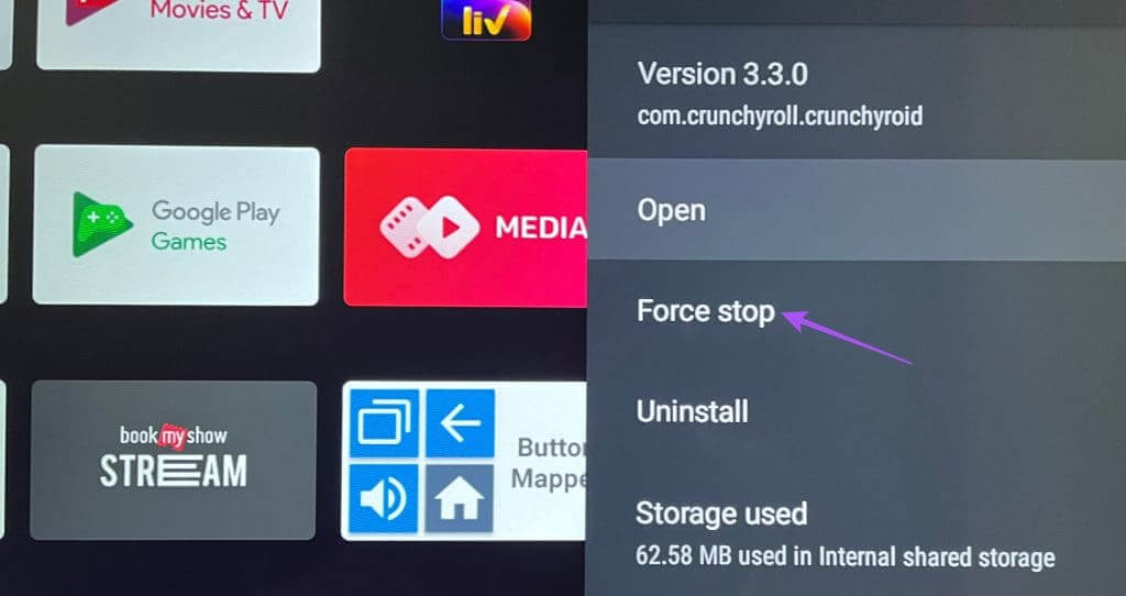 force-stop-crunchyroll-android-tv-1024x542-1 أفضل 7 إصلاحات لعدم عمل Crunchyroll على Android TV