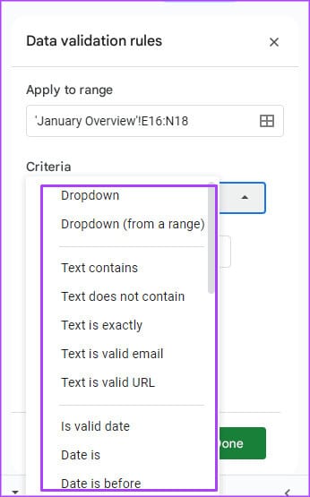 كيفية استخدام التحقق من صحة البيانات في Google Sheets - %categories