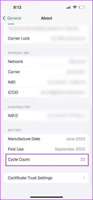 iPhone-15-Battery-Cycle-Count كيفية التحقق من عدد دورات البطارية على سلسلة iPhone 15