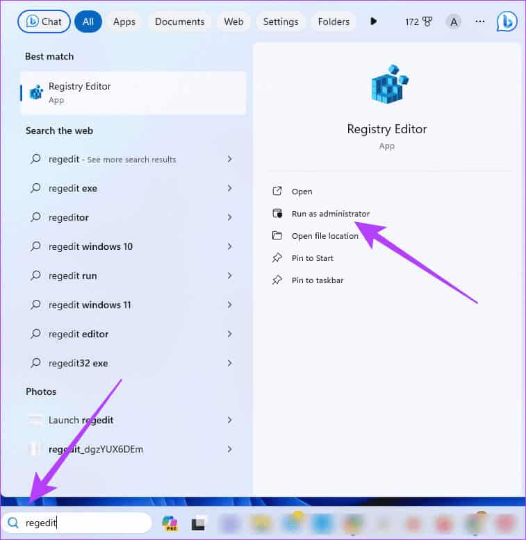 launch-regedit-as-admin أهم 7 إصلاحات عندما تكون غير قادر على حذف جميع القيم المحددة في محرر التسجيل
