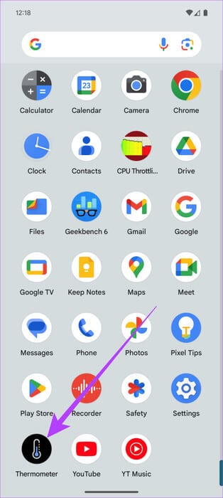 launch-the-Pixel-Thermometer-app-460x1024-1 كيفية استخدام مستشعر درجة الحرارة على Pixel 8 Pro